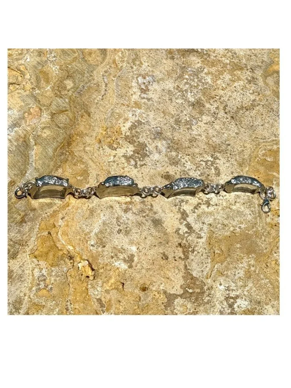 Anchor Hocking Crystal Glass Butterfly Bracelet | Decoupage Vintage Sticker